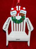 Mixed Race Couple Christmas Ornament Relaxing in the Vacation Sun Personalized by RussellRhodes.com
