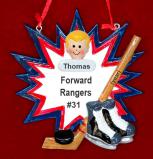 Ice Hockey Ornament for Boy or Girl Personalized by RussellRhodes.com