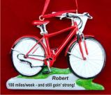 Bike for Health Red Christmas Ornament Personalized by Russell Rhodes