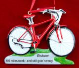 Bike for Health Red Christmas Ornament Personalized by RussellRhodes.com
