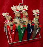 Single Mom Family Christmas Ornament Ski Lift 3 Kids Personalized by RussellRhodes.com