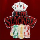 Chips Are Stacked Las Vegas Christmas Ornament Personalized by Russell Rhodes