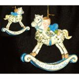 Baby Christmas Ornament Antique Rocking Horse Personalized by RussellRhodes.com