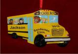 Love of Learning School Bus Christmas Ornament Personalized by Russell Rhodes