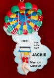 Parasailing in Paradise Christmas Ornament Blond Female Personalized by RussellRhodes.com