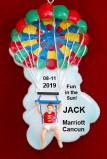 Parasailing in Paradise Male Brown Christmas Ornament Personalized by Russell Rhodes