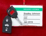 New License to Drive Christmas Ornament Personalized by Russell Rhodes