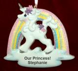 Unicorn Rainbow Christmas Ornament Personalized by Russell Rhodes