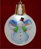 Snowman Snowangel with Light-up Lights Christmas Ornament Personalized by RussellRhodes.com