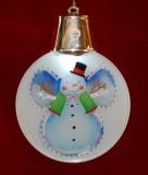 Snowman Snow Angel Christmas Ornament with Light-up Lights Personalized by RussellRhodes.com