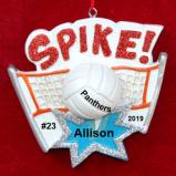 Spike Volloeyball Christmas Ornament Personalized by Russell Rhodes
