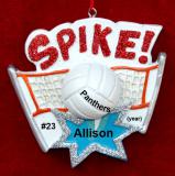Volleyball Christmas Ornament Ready to Spike Personalized by RussellRhodes.com
