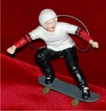 Skateboarder Poised for Jump Christmas Ornament Personalized by Russell Rhodes