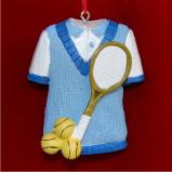 Ready for Tennis Christmas Ornament Personalized by Russell Rhodes
