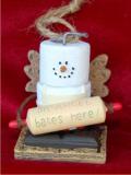 S'Mores Angel Bakes Here Personalized Christmas Ornament