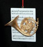 French Horn Christmas Ornament with Sheet Music Personalized by RussellRhodes.com