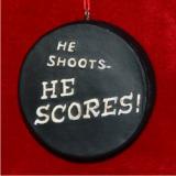 Hockey Puck Christmas Ornament Personalized by RussellRhodes.com