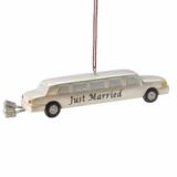Just Married White Limo Christmas Ornament Personalized by Russell Rhodes