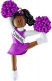 African American Cheerleader Christmas Ornament Purple Uniform Personalized by RussellRhodes.com
