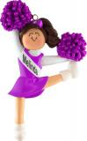 Cheerleader Brown w/ Purple Uniform Christmas Ornament Personalized by RussellRhodes.com
