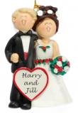 Wedding Christmas Ornament Blond Male Brunette Female Personalized by RussellRhodes.com