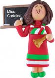 Teacher Christmas Ornament Brunette Female Personalized by RussellRhodes.com