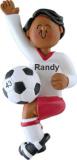 Soccer Player Male African American Christmas Ornament Personalized by RussellRhodes.com