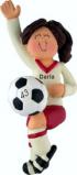 Soccer Christmas Ornament Brunette Female Personalized by RussellRhodes.com