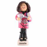 Hairdresser Christmas Ornament Brunette Female Personalized by RussellRhodes.com