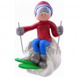 Star of the Slopes! Ski Male Christmas Ornament Personalized by Russell Rhodes