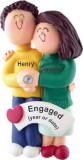 Engagement Christmas Ornament Couple Both Brunette Personalized by RussellRhodes.com