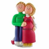 Pregnant Couple Both Blonde Christmas Ornament Personalized by RussellRhodes.com