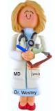 Medical School Graduation Gift Idea Female Blonde Hair Christmas Ornament Personalized by Russell Rhodes