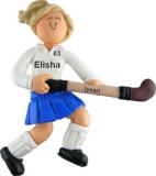 Field Hockey Christmas Ornament Blond Female Personalized by RussellRhodes.com