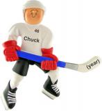 Ice Hockey Star Male Christmas Ornament Personalized by Russell Rhodes