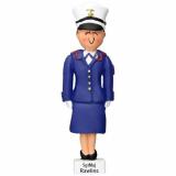 US Marine Christmas Ornament Brunette Female Personalized by RussellRhodes.com