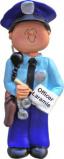 Police Academy Graduation Gift Idea Caucasian Male Christmas Ornament Personalized by RussellRhodes.com
