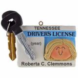 New Driver Christmas Ornament Blond Female Personalized by RussellRhodes.com