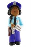Police Woman Christmas Ornament African American by Russell Rhodes