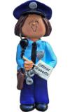 Police Academy Graduation Gift Idea Christmas Ornament Female Brunette by Russell Rhodes