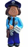 Police Academy Graduation Christmas Ornament Brunette Female Personalized by RussellRhodes.com