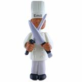 Chef African American Male Christmas Ornament Personalized by Russell Rhodes