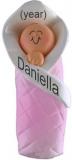 Bundled Up Baby in Pink Christmas Ornament Personalized by Russell Rhodes