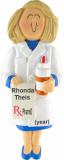 Pharmacy School Graduation Gift Idea Female Blonde Hair Christmas Ornament Personalized by RussellRhodes.com