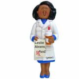 Pharmacy School Graduation Christmas Ornament African American Female Personalized by RussellRhodes.com