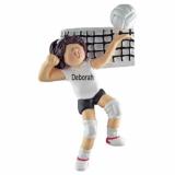 Volleyball Star! Female Brown Hair Christmas Ornament Personalized by RussellRhodes.com