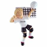 Volleyball Star! Male Blonde Christmas Ornament Personalized by RussellRhodes.com