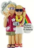 Anniversary Couple, Both Blonde Hair Christmas Ornament Personalized by Russell Rhodes