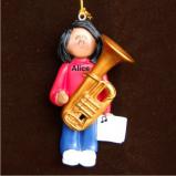 Tuba Christmas Ornament Virtuoso African American Female Personalized by RussellRhodes.com