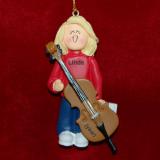 Cello Christmas Ornament Virtuoso Blond Female Personalized by RussellRhodes.com